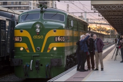 La locomotora 1600 en la estación de Almería