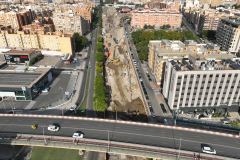 Vista aérea de los trabajos del soterramiento en Almería