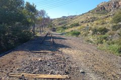 Estado de la vía del ferrocarril de la bahía de Portmán. Foto: Antonio Aguilera
